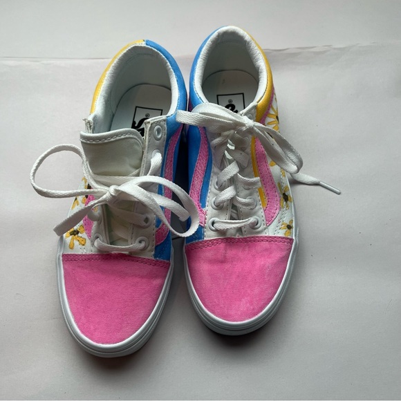 Vans Platform Custom Painted Sneakers Size 6 - Picture 2 of 9